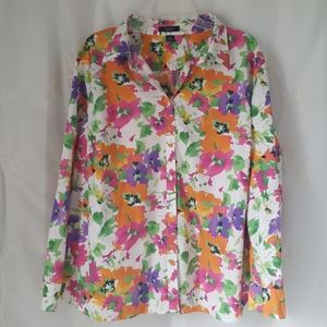 Chaps Floral Button Down Shirt